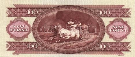 1984. 100Ft (2x) egymásutáni sorszámmal és fordított hátlapi alapnyomattal! T:I