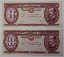 1989. 100Ft (2x) egymás utáni sorszámmal T:I