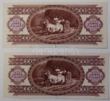 1989. 100Ft (2x) egymás utáni sorszámmal T:I