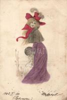 Lady, hand-painted (EB)