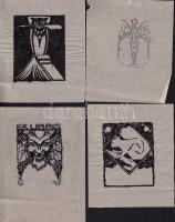 II. Orsz. Biennálé, Szeged 7 db ex libris tusrajz