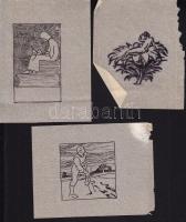 II. Orsz. Biennálé, Szeged 7 db ex libris tusrajz