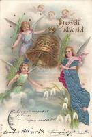 Easter litho silk card