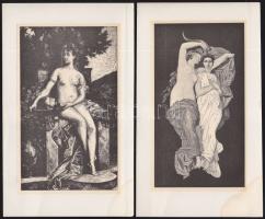 XIX. század 5 db klf akt acélmetszet 11x18cm