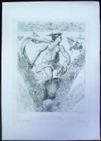 ~1880 Tiburce de Mare: Vénusz rézkarc-papír, jelzett 21x30cm