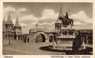 Budapest I. Halászbástya a Szent István-szoborral