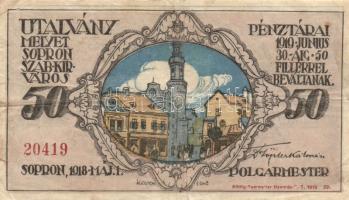 Sopron 1918. május 1. 50f utalvány T:III