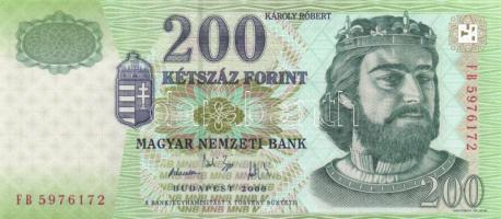 2006. 200Ft (2x) "FB" egymásutáni sorszámmal T:I