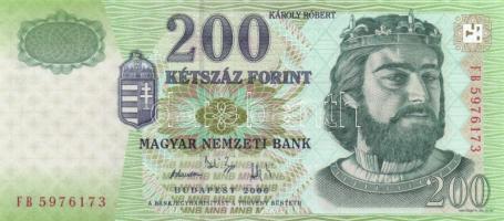 2006. 200Ft (2x) "FB" egymásutáni sorszámmal T:I