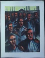 Ruzicskay György (1896-1993): Protest, kőnyomat-papír, jelzett, 24x31 cm