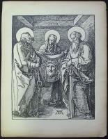 cca 1900 Albrecht Dürer: fametszet-papír, jelzett, 24x32 cm