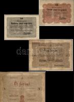 1848-49 "Kossuth-bankó" 15kr, 30kr, 1Ft, 5Ft T:II,III