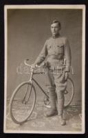 1928 Magyar biciklis katona fotója / Hungrian soldier bicycle squad photo