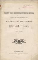 1902 Az Egyesült Czementgyár Rt. betegsegélyező pénztárának kimutatása; Laiszky Lajos nyomdája