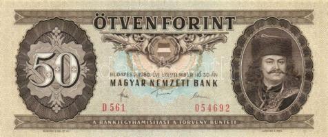 1975-1989. 50Ft (3x) klf évszámokkal + 1984. 100Ft T:I