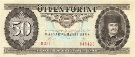 1975-1989. 50Ft (3x) klf évszámokkal + 1984. 100Ft T:I