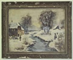 cca 1900 Magyarföldváry jelzéssel: Táj télen. olaj-vászon, jelzett, keretben 83x68