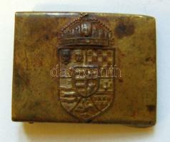 cca 1910 Magyar középcímeres réz ővcsat / Copper belt 5x7 cm