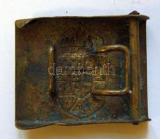 cca 1910 Magyar középcímeres réz ővcsat / Copper belt 5x7 cm