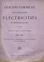 1905 Az Újpesti Egyesült Elektromos Rt. üzletjelentése német nyelven; Gonda János