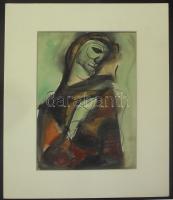 Z. Gács György (1914-1978): Férfi, akvarell-papír, jelzés nélkül, paszpartuban 32x40cm