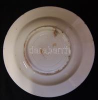 cca 1900 Virágokkal díszített Hollóháza kerámia falitányér d: 24cm