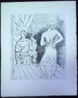 cca 1920 Jelzés nélkül: Porondon, rézkarc-papír, 16x32 cm