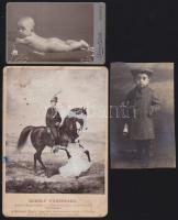 ~1890  9 db régi keményhátú fotó, benne egy Rudolf főherceget ábrázoló