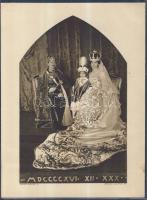 1916  IV. Károlyt, feleségét és fiát ábrázoló nagyméretű propaganda fotó 15x20cm