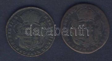 1763. Rézdénár (2x) M.Theresia T:3/3+,3