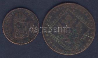 Ausztria 1807A 30Kr T:3 + 1816A 1Kr T:2- ph