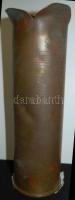 1918 "Emlék a piavei harcokból..." feliratú, magyar címerrel vésett srapnelből készült váza / Vase made of WW. I. cannon ball 28 cm