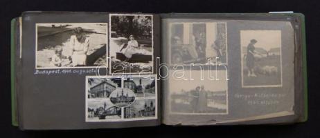 cca 1931-1942 224 db amatőr, főként városképes fotó albumban kísérő szövegekkel: Abony, Budapest, Dö...