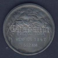 1947. "Magyar Pénzintézeti Sportegyletek Ligája-Evezős Túra Vénfiúk 1947 562km" sport érem...