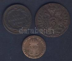 Ausztria/magyar verdejel 1780K 1Kr + 1800S 3Kr + 1816B 1/4Kr T:3+,3