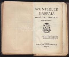 1943 Szentlélek hárfája-Prohászka imakönyv, levált gerinc + Jehan Rictus: Találkozás Jézussal, Dick Manó könyvkereskedő kiadása, viseltes állapotban