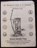 cca 1900 Csempe és cementlap-nyomó gép katalógus mintákkal / Catalogue 16p.