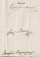 cca 1800 3 db ex offo levél, közte két Helytartótanácsi leirat a kor híres politikusainak aláírásaiv...