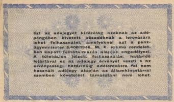 1946. 10.000.000AP fordított címer, sárgás rózsaszín színváltozat T:I-