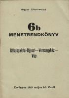 1949 Magyar Államvasutak 6b. menetrendkönyve
