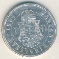 1884. 1Ft Ag "Barokk címer" T:3