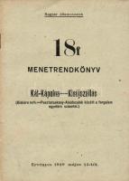 1949 Magyar Államvasutak 18f. menetrendkönyve
