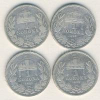 1893-1896. 1K Ag (4x) klf évszámokkal! T:3