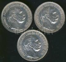 1912-1915. 1K Ag (3x) klf évszámokkal! T:2,3
