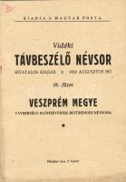 1950 Vidéki távbeszélő névsor, Veszprém megye