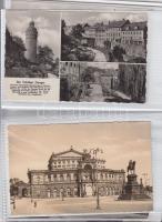 Közel 100 külföldi fekete fehér kisméretű lap az 50-es évekből, főleg Németország, fotóalbumban