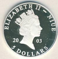Niue 2003. 5$ Ag "Kék mecset" T:PP tanúsítvánnyal!