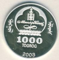 Mongólia 2003. 1000T Ag "Ázsia történelme-Konfuciusz" T:PP tanúsítvánnyal!