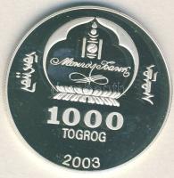 Mongólia 2003. 1000T Ag "Ázsia történelme-A kínai Nagy Fal" T:PP Tanúsítvánnyal!