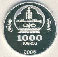 Mongólia 2003. 1000T Ag "Ázsia történelme-Buddha" T:PP tanúsítvánnyal!